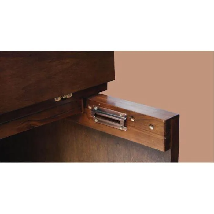 Original Creden-ZzZ Queen Pekoe Murphy Cabinet Bed by Arason Enterprises, Inc., showing the compact cabinet bed with closed doors and wood finish.