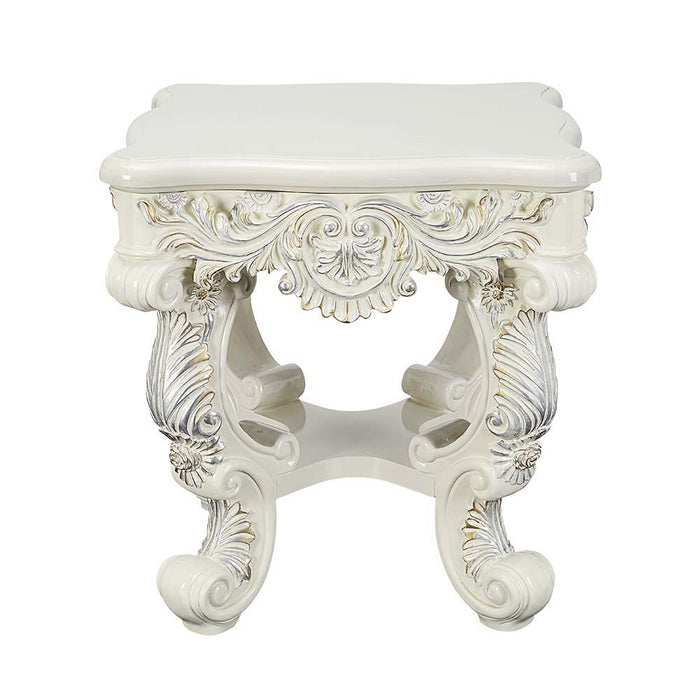 Adara - End Table - Antique White Finish