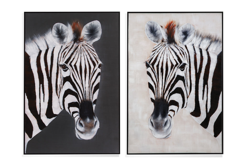 Zebra Positive And Negative - Canvas Art (Set of 2) - Black