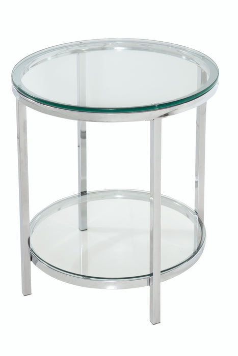 Patinoire - Round End Table - Silver