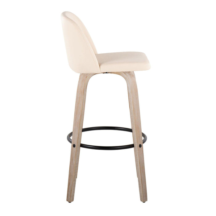 Toriano - 30" Fixed-height Barstool (Set of 2) - Light Brown And Black