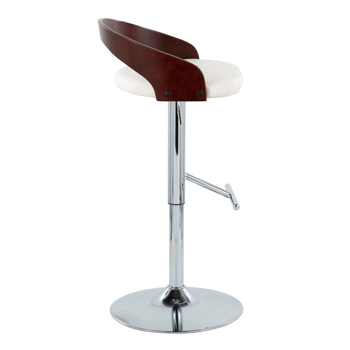 Grotto - Adjustable Barstool (Set of 2) - White And Dark Brown