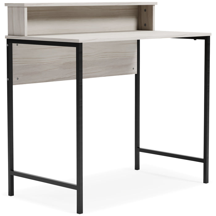 Bayflynn - White / Black - Home Office Desk With Hutch