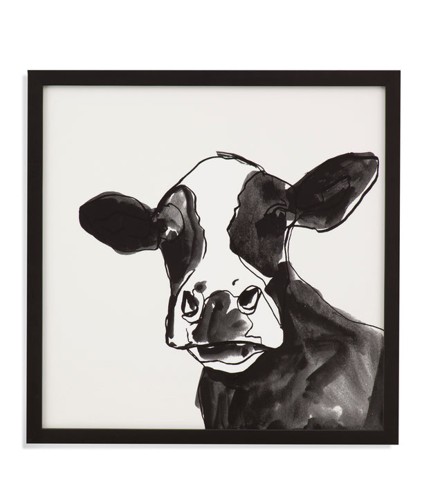 Cow Contour I - Framed Print - Black