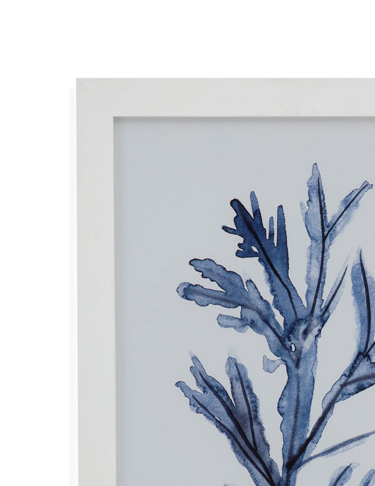 Seaweed Under Water I - Framed Print - Blue