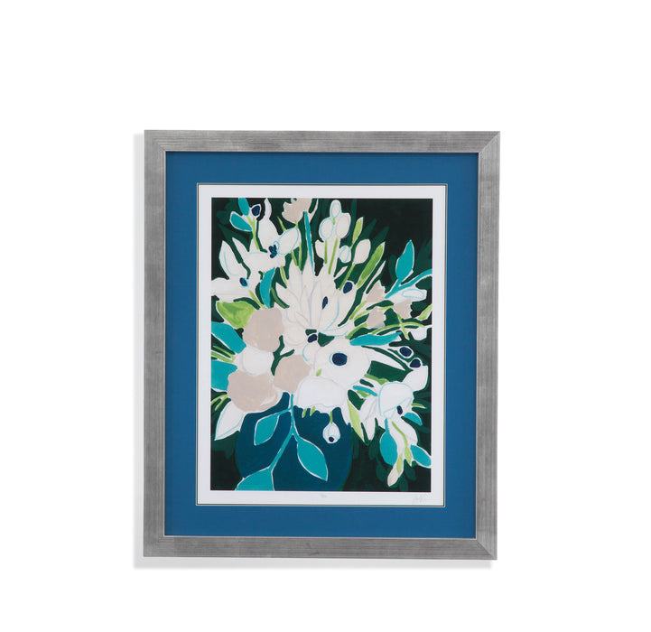 Bloom Blue Sketch I - Framed Print - Blue