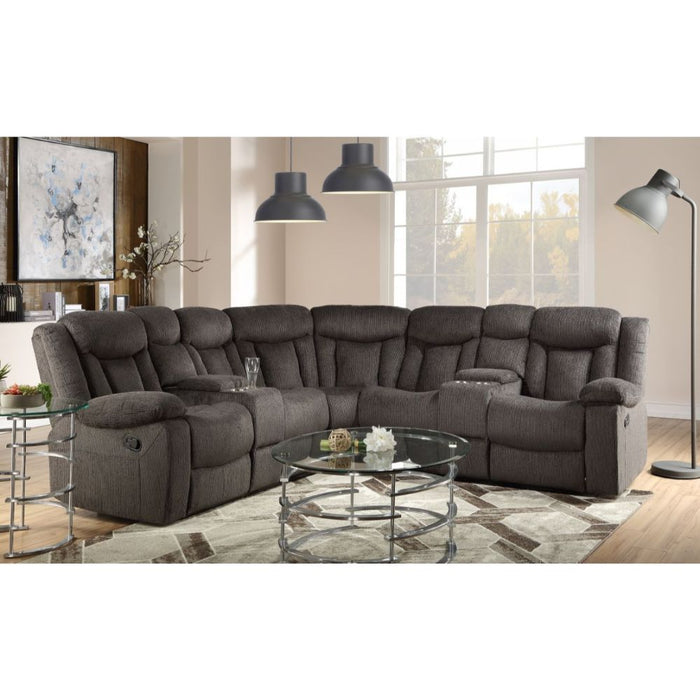 Rylan - Sectional Sofa - Dark Brown Fabric
