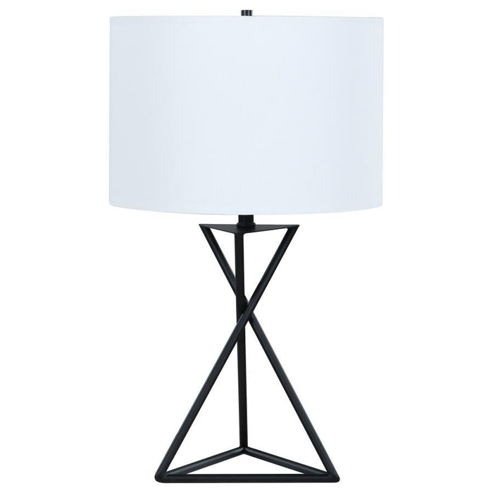 Mirio - Drum Table Lamp - White And Black
