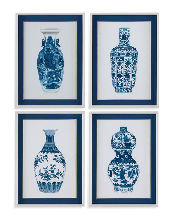 Ming Vase IV - Framed Print - Blue