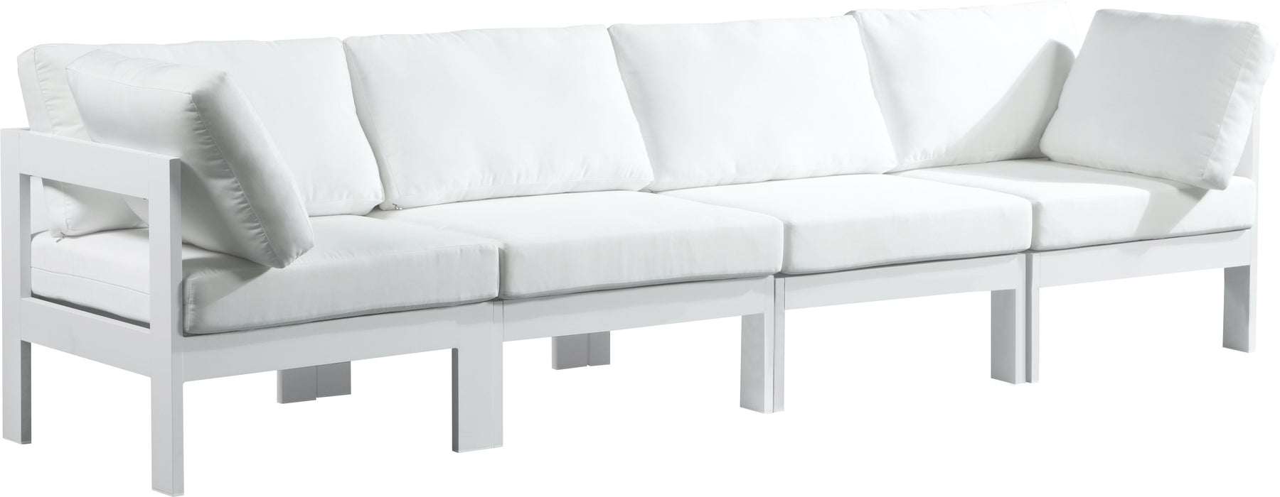 Nizuc - Outdoor Patio Modular Sofa - White - Metal