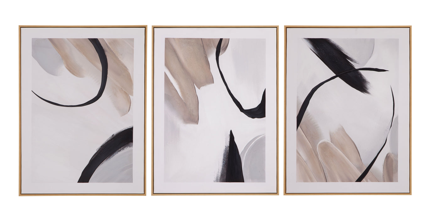 Eartha - Canvas Art (Set of 3) - White