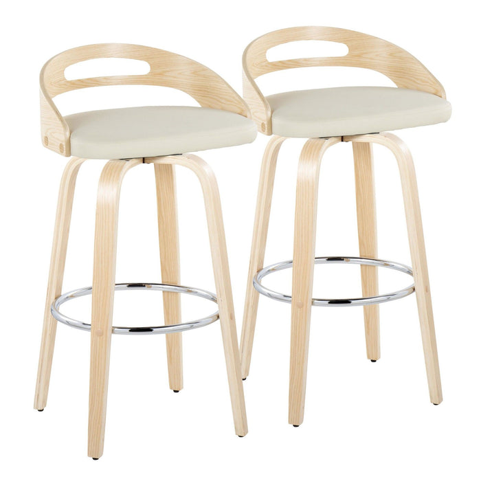Cassis - 30" Fixed-height Barstool (Set of 2) - Natural And Cream