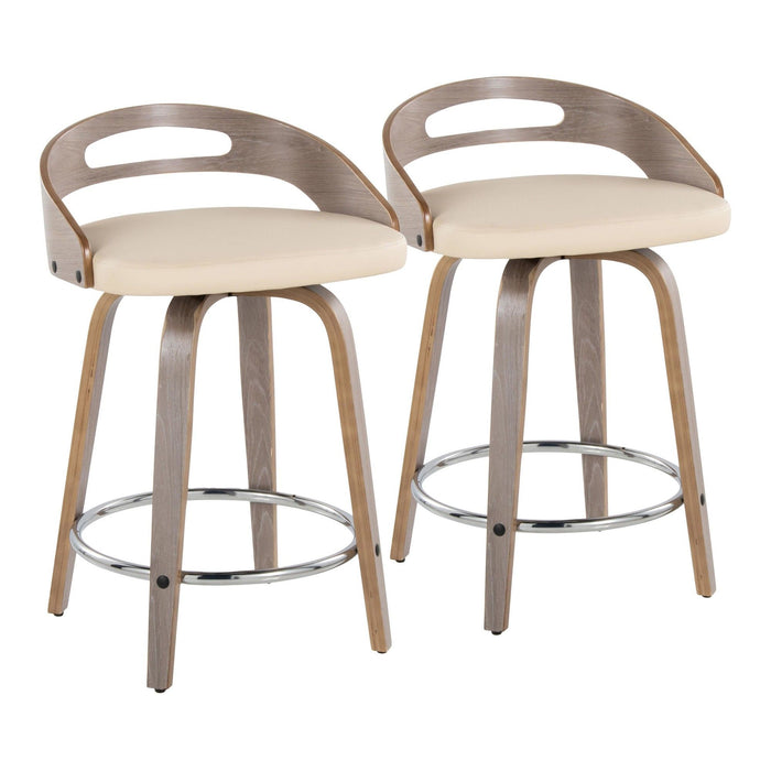 Cassis - 24" Fixed-height Counter Stool (Set of 2) - Cream