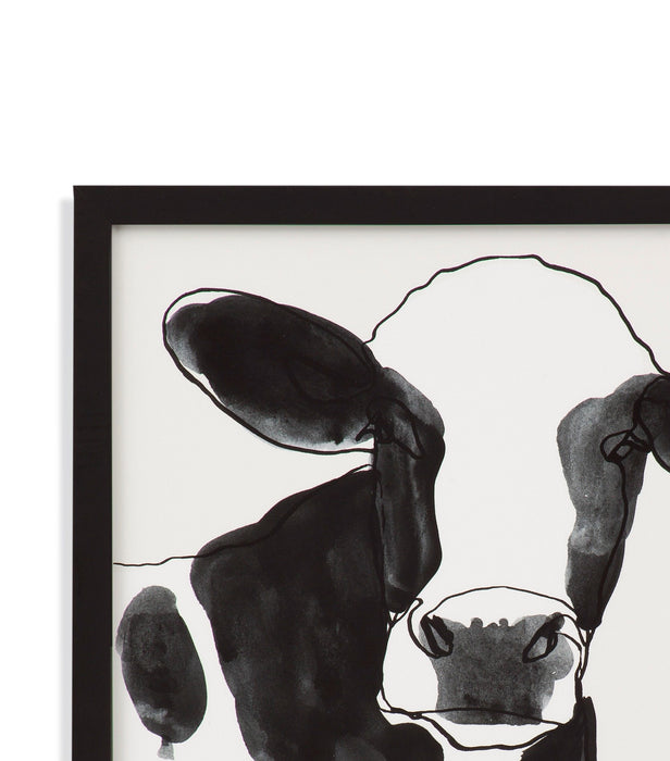 Cow Contour IV - Framed Print - Black