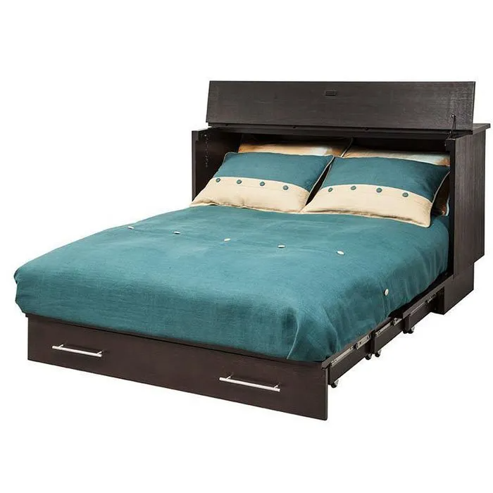 Creden-ZzZ Cabinet Bed in Coffee Finish, Queen