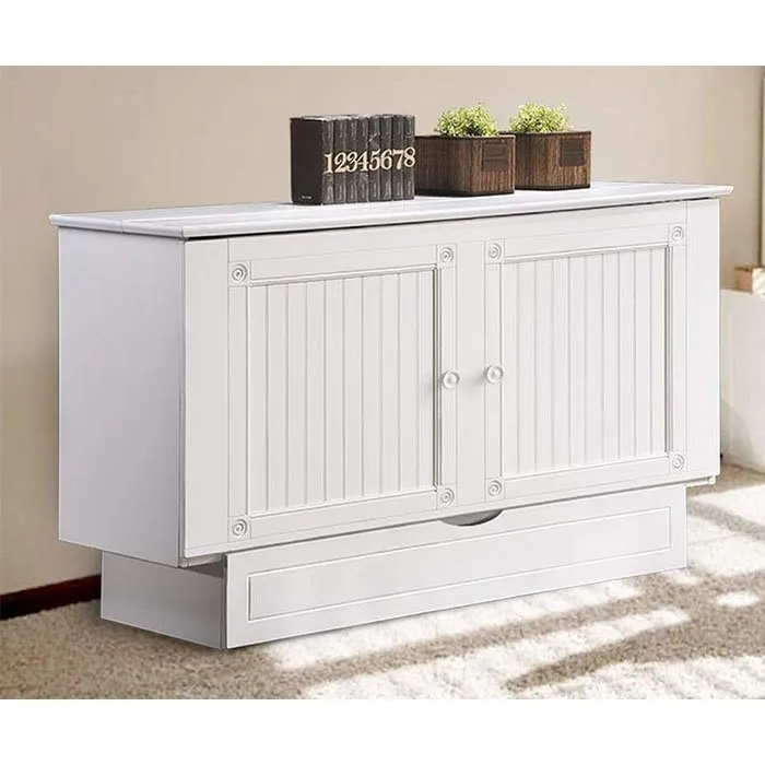 Cottage White Murphy Cabinet Bed