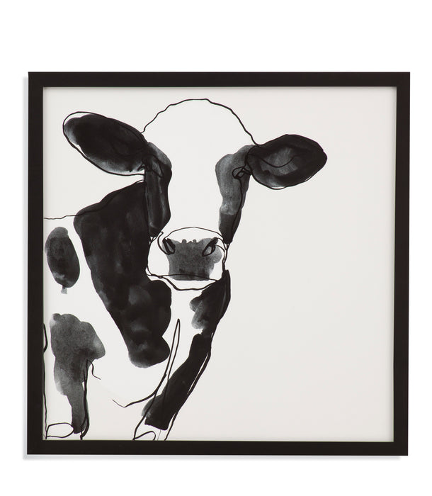 Cow Contour IV - Framed Print - Black