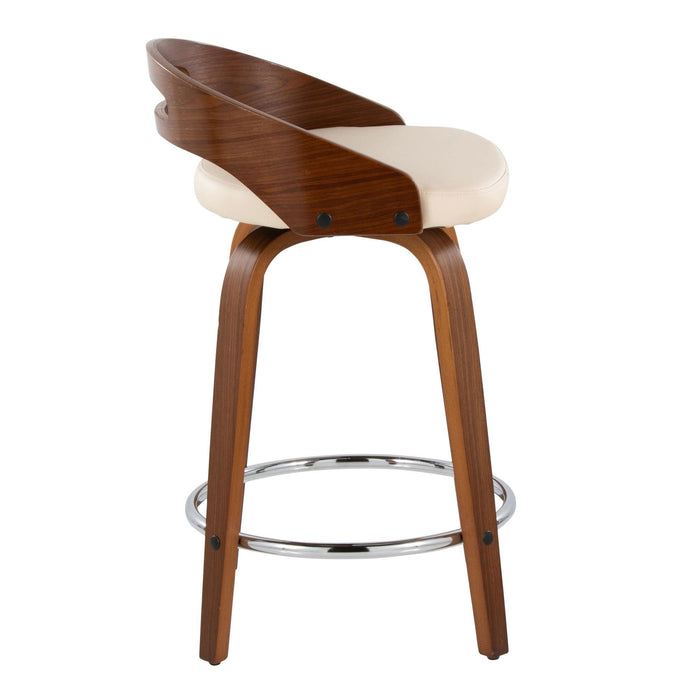 Cassis - 24" Fixed-height Counter Stool (Set of 2) - Beige And Walnut