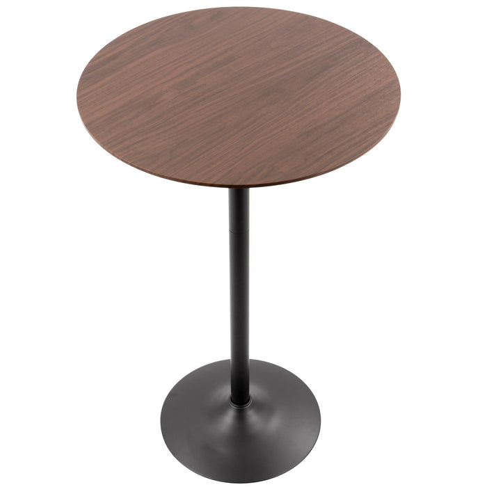 Pebble - Table Adjusts From Dining To Bar - Walnut And Black