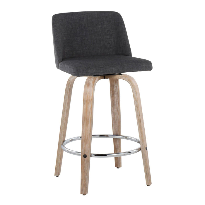 Toriano - 26" Fixed-height Counter Stool (Set of 2) - Charcoal And Gray