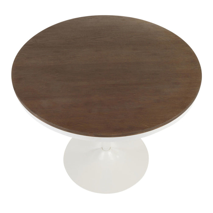Dakota - Dining Table - White Metal And Brown Wood - Pressed Grain Bamboo