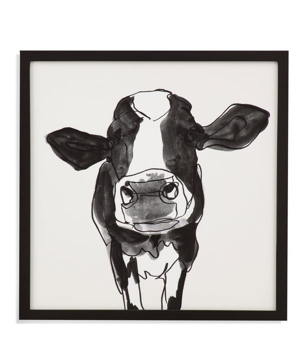 Cow Contour III - Framed Print - Black