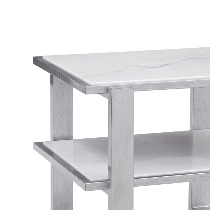 Hessle - Rectangle End Table - Silver