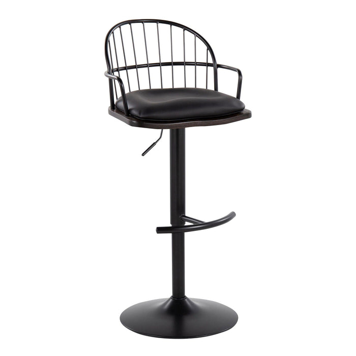 Riley - Adjustable Barstool With Arms (Set of 2) - Black