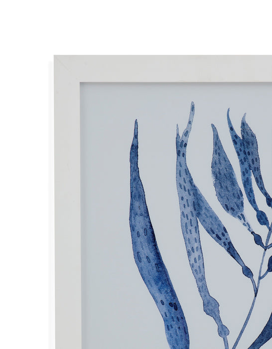 Seaweed Under Water III - Framed Print - Blue