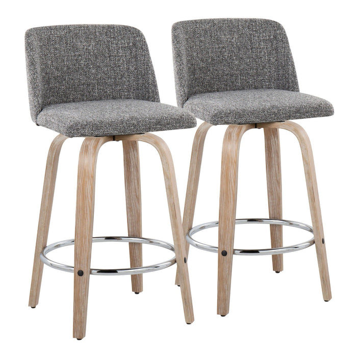 Toriano - 26" Fixed-height Counter Stool (Set of 2) - Gray Noise