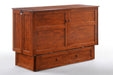 Night & Day Furniture Clover Murphy Cabinet Bed in cherry finish, showcasing the queen-sized cabinet bed with its sleek design.