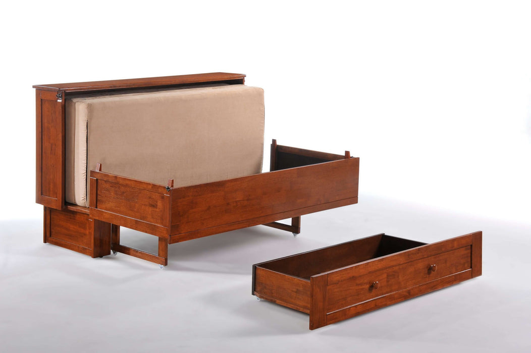 Cherry Clover Murphy Cabinet Bed by Night & Day Furniture, Queen size with sleek, space-saving design and modern style.
