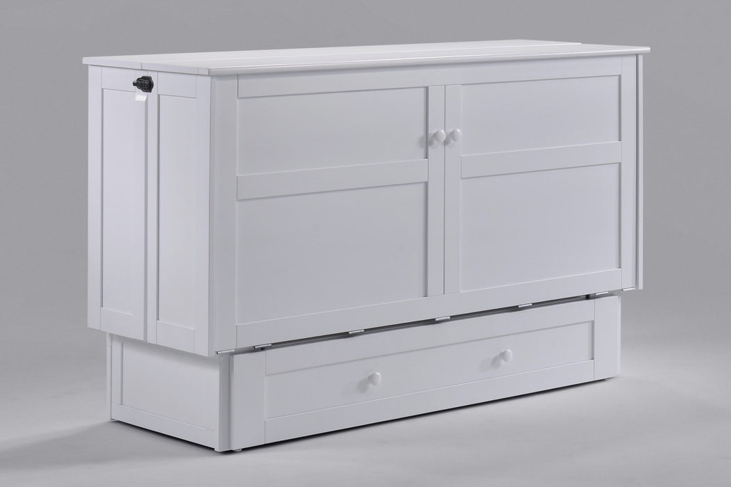 White Clover Murphy Cabinet Bed by Night & Day Furniture in queen size, shown folded in compact cabinet form.