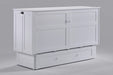 White Clover Murphy Cabinet Bed by Night & Day Furniture in queen size, shown folded in compact cabinet form.