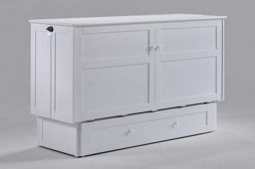 White Clover Murphy Cabinet Bed by Night & Day Furniture in queen size, shown folded in compact cabinet form.
