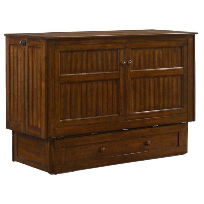 Night & Day Furniture Daisy Murphy Cabinet Bed in black walnut, showcasing a stylish queen-sized cabinet bed with modern design.