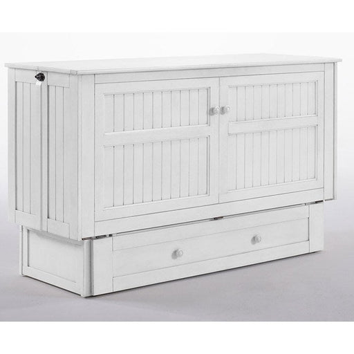 White Daisy Murphy Cabinet Bed by Night & Day Furniture, Queen size with sleek design and functional storage features.