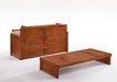 Cherry Night & Day Furniture Murphy Cube Cabinet Bed in Queen size, showcasing its compact design and rich wood finish.