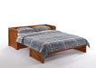 Cherry Queen Murphy Cube Cabinet Bed by Night & Day Furniture, showcasing a compact multi-functional cabinet bed with a sleek finish.