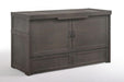 Night & Day Furniture Murphy Cube Cabinet Bed in stonewash, shown closed with its compact, stylish design for versatile space-saving sleeping.