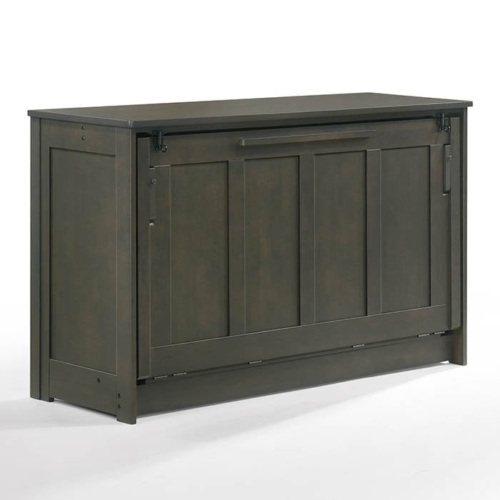 Night & Day Furniture ORION full Murphy cabinet bed in stonewash, showing its compact design and stylish finish.