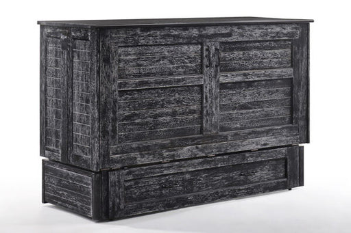 Night & Day Furniture Poppy Queen Cabinet Bed in Blizzard, shown in closed position with sleek white finish and modern design.
