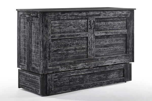 Night & Day Furniture Poppy Queen Cabinet Bed in Blizzard, shown in closed position with sleek white finish and modern design.