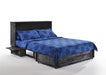 Night & Day Furniture Poppy Murphy Queen Cabinet Bed Blizzard with closed drawer and tray in a modern bedroom setting.