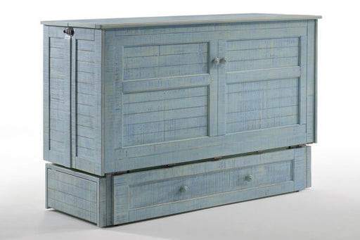 Night & Day Furniture Poppy Murphy Cabinet Bed Skye in closed position, queen size, showcasing sleek design and compact storage features.