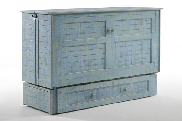 Night & Day Furniture Poppy Murphy Cabinet Bed Skye in closed position, queen size, showcasing sleek design and compact storage features.