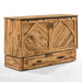 Night & Day Furniture Ranchero Bakar Murphy Cabinet Bed shown folded in cabinet form with wood finish and modern design.