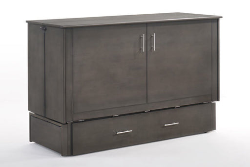 Night & Day Furniture Sagebrush Queen Murphy Cabinet Bed with stonewash finish, featuring a compact and stylish cabinet bed design.