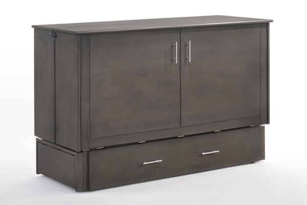 Night & Day Furniture Sagebrush Queen Murphy Cabinet Bed with stonewash finish, featuring a compact and stylish cabinet bed design.